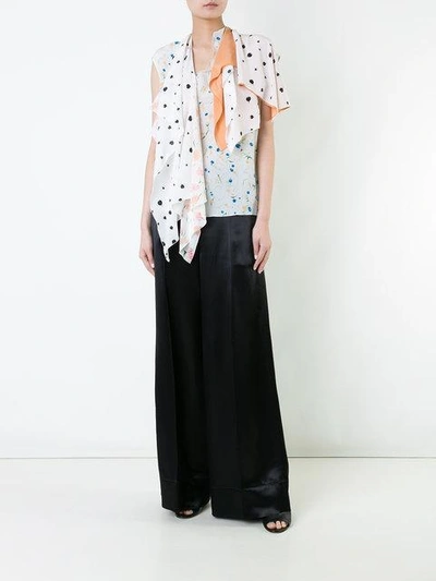 Shop Lemaire Mixed Print Asymmetric Top In White