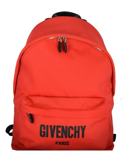 Givenchy Logo Print Backpack In Rosso