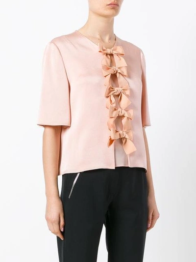 Shop Fendi Bow Blouse In Pink