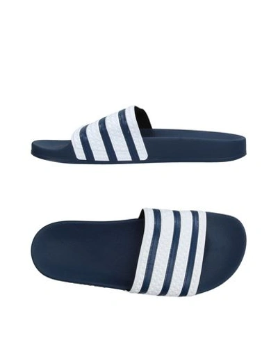 Shop Adidas Originals Man Sandals Midnight Blue Size 7 Rubber