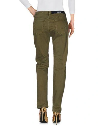 Shop Pinko Woman Jeans Military Green Size 27 Cotton, Elastane