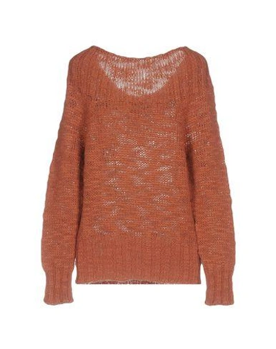 Shop Fred Perry Woman Sweater Rust Size L Acrylic, Alpaca Wool, Wool In Red