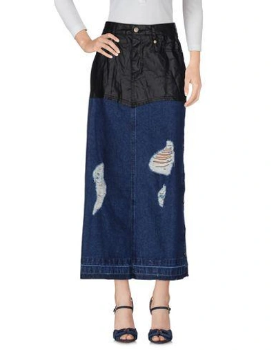 Shop Sjyp Denim Skirt In Blue