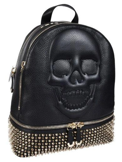 Shop Philipp Plein Studded Skull Backpack In 02l