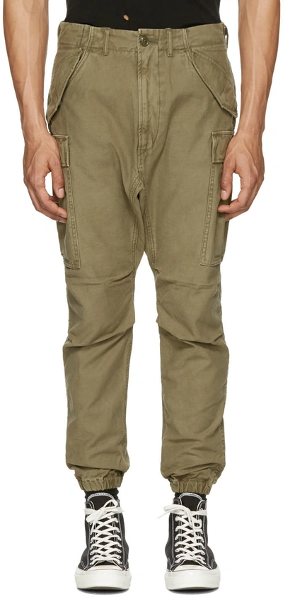 R13 Green Military Cargo Trousers In Olive