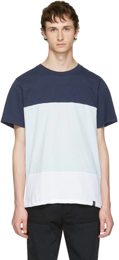 Shop Rag & Bone Rag And Bone Blue And White Precision T-shirt In 451 Blue/ White