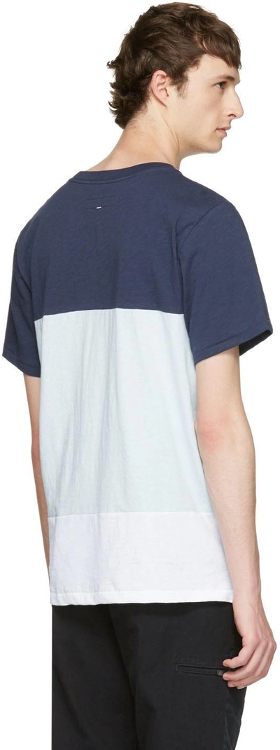 Shop Rag & Bone Rag And Bone Blue And White Precision T-shirt In 451 Blue/ White