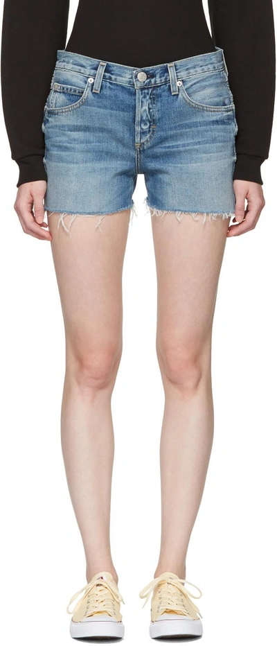 Shop Amo Blue Denim Tomboy Shorts In 023 Thrift Shop