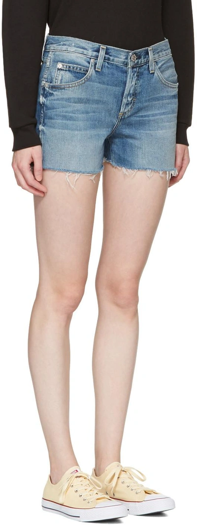 Shop Amo Blue Denim Tomboy Shorts In 023 Thrift Shop