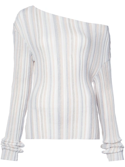 Shop Jacquemus 'la Maille Une Epaule' Off-shoulder Sweater