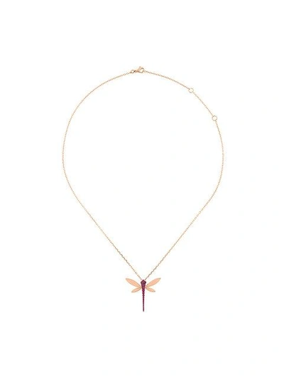 Shop Anapsara Dragonfly Pendant Necklace In Metallic