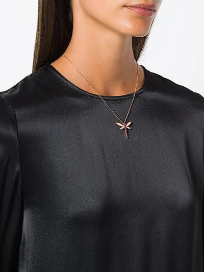 Shop Anapsara Dragonfly Pendant Necklace In Metallic