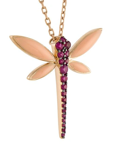 Shop Anapsara Dragonfly Pendant Necklace In Metallic