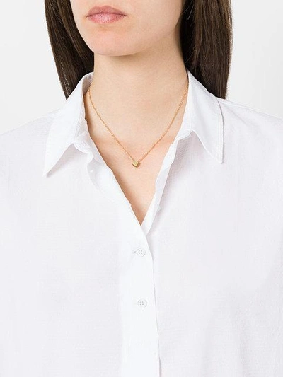 Shop Noor Fares Solid Cube Pendant Necklace In Metallic