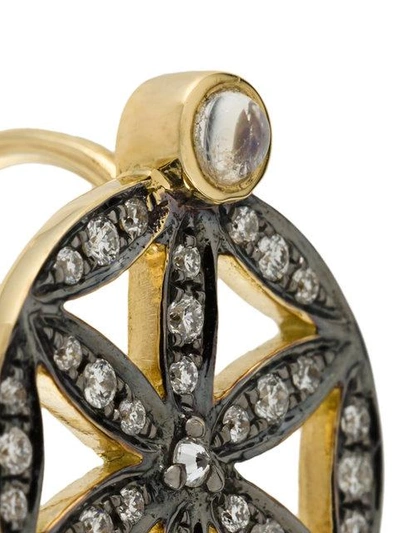 Shop Noor Fares Dormeuse Moonstone And Diamond Earrings In Metallic