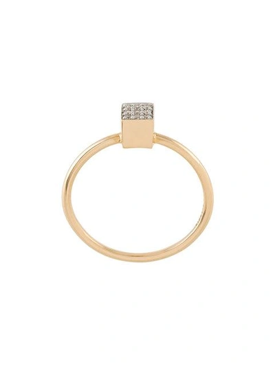 Shop Ginette Mini 'ever Square' Ring In Yellow