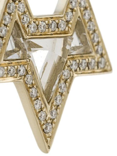 Shop Noor Fares 18kt Gold Ana Diamond Earrings In Gg
