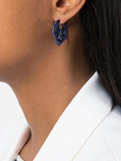 Shop Noor Fares Chandbali Earrings In Blue