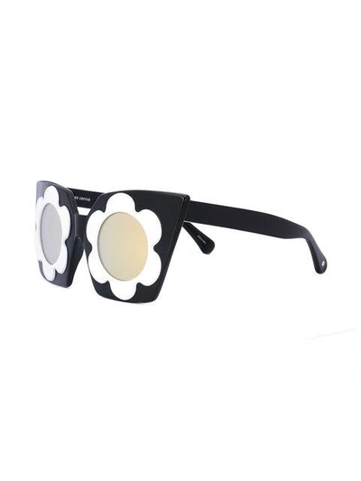 Shop Markus Lupfer Chunky Daisy Sunglasses In Black