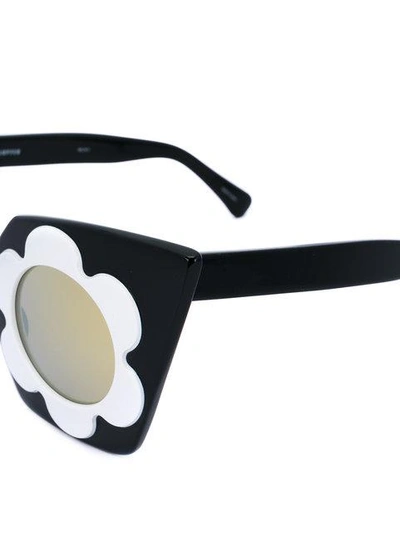 Shop Markus Lupfer Chunky Daisy Sunglasses In Black