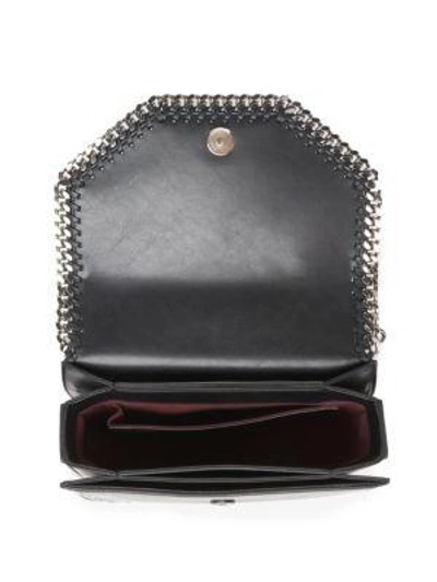 Shop Stella Mccartney Falabella Box Embroidered Faux Leather Crossbody Bag In Black-pink