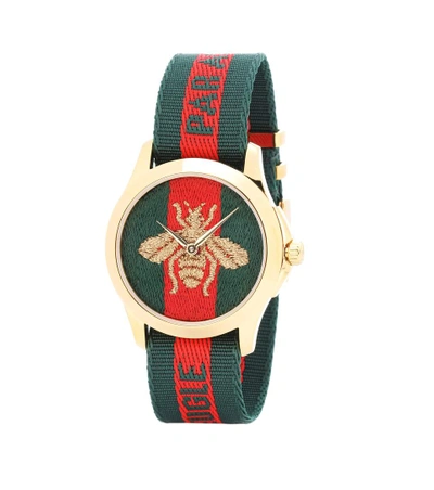 Shop Gucci Le Marché Des Merveilles 38mm Striped Fabric Watch