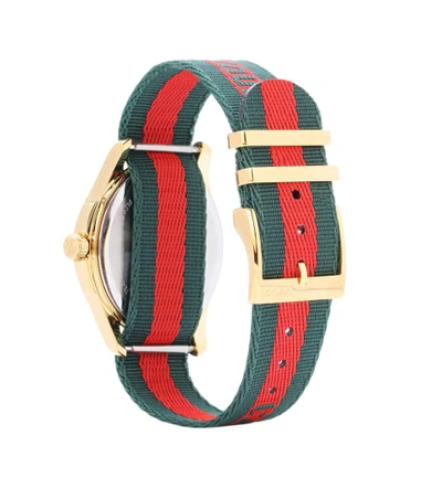 Shop Gucci Le Marché Des Merveilles 38mm Striped Fabric Watch