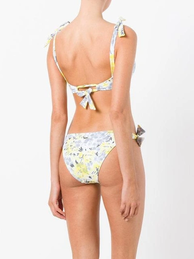 Shop Emmanuela Swimwear Floral Print Bikini - Yellow & Orange