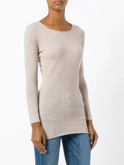 Shop Liska Round Neck Jumper In Neutrals