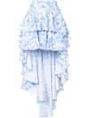 CAROLINE CONSTAS high low printed skirt,DRYCLEANONLY