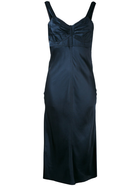 helmut lang ruched slip dress