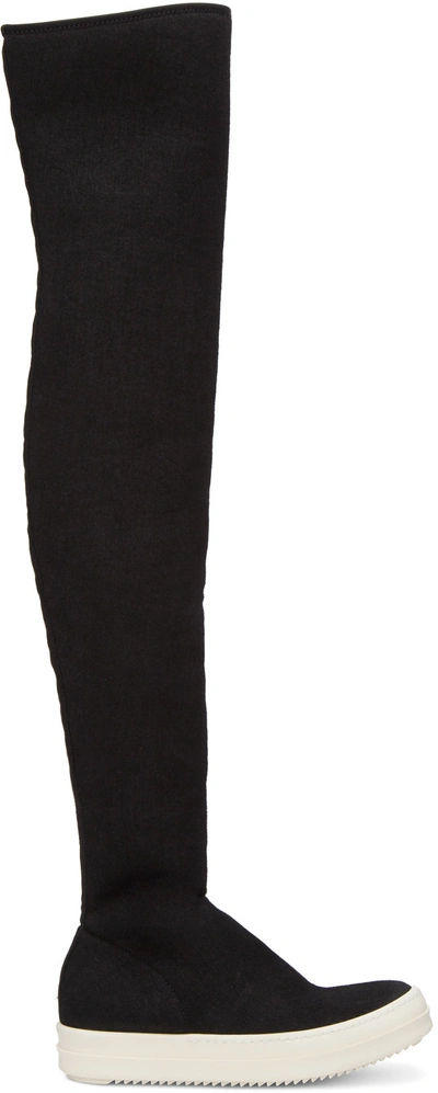 Shop Rick Owens Drkshdw Black Over-the-knee Boots