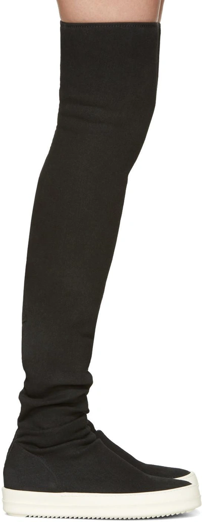 Shop Rick Owens Drkshdw Black Over-the-knee Boots