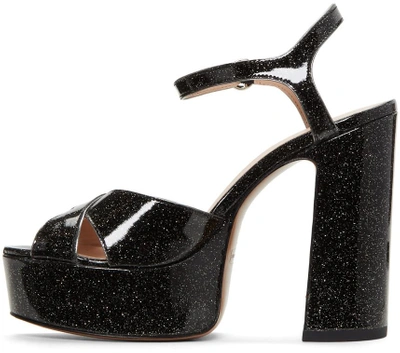 Shop Marc Jacobs Black Glitter Lust Platform Sandals