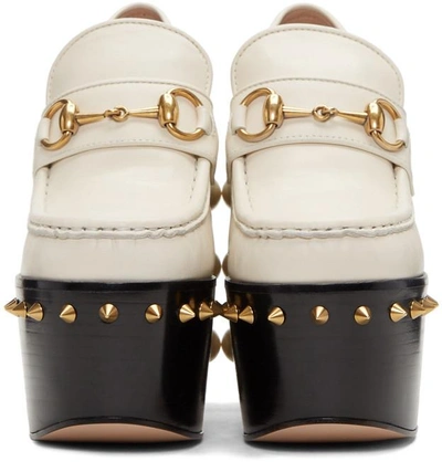 Shop Gucci Off-white Vegas Platform Loafer Heels