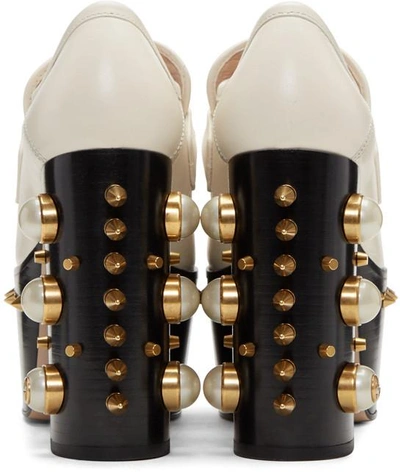 Shop Gucci Off-white Vegas Platform Loafer Heels