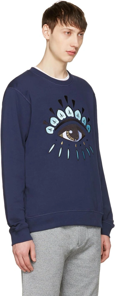Shop Kenzo Navy Limited Edition Eye Sweatshirt In 78 Ink