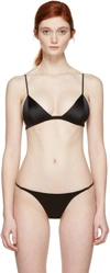 Fleur Du Mal Black Luxe Silk Triangle Bra