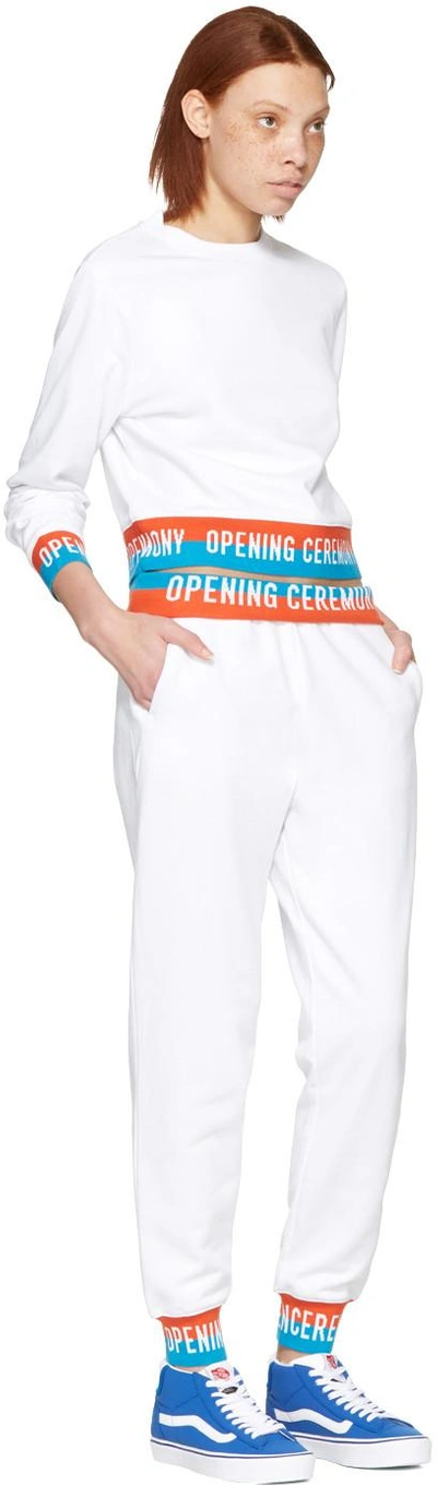 Shop Opening Ceremony White Elastic Logo Lounge Pants