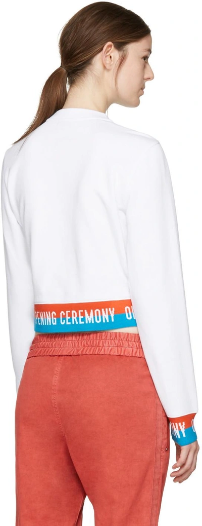Shop Opening Ceremony White Cropped Elastic Logo Pullover