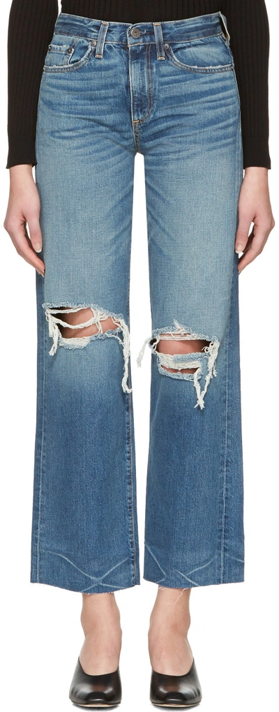 Simon Miller Indigo Basin Cropped Frayed Jeans