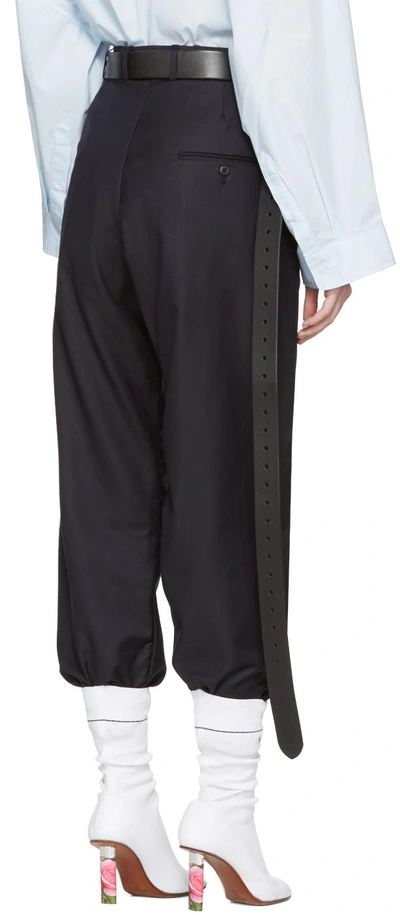 Shop Vetements Navy Brioni Edition Cropped Tailored Trousers