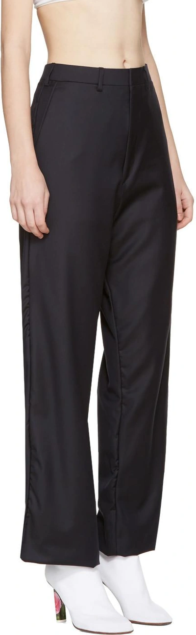 Shop Vetements Navy Brioni Edition Cropped Tailored Trousers