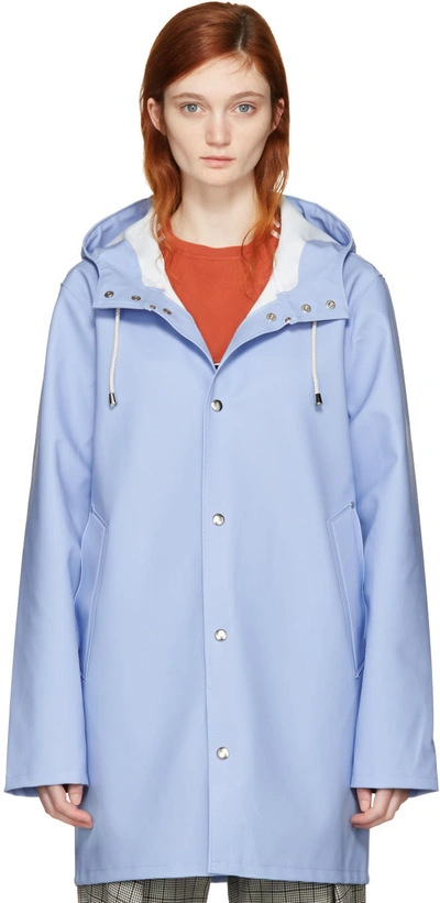 Stutterheim Blue Stockholm Raincoat In Light Blue