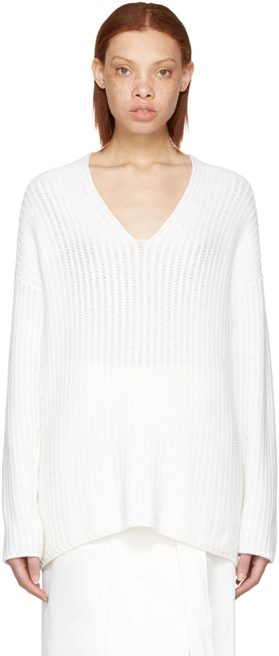 Calvin Klein Collection White Cashmere Etienne Jumper