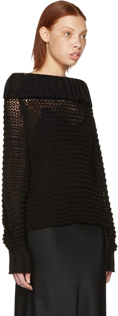 Shop Calvin Klein Collection Black Ebner Off-the-shoulder Sweater