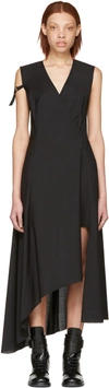 YANG LI Black Asymmetric Cross Over Dress