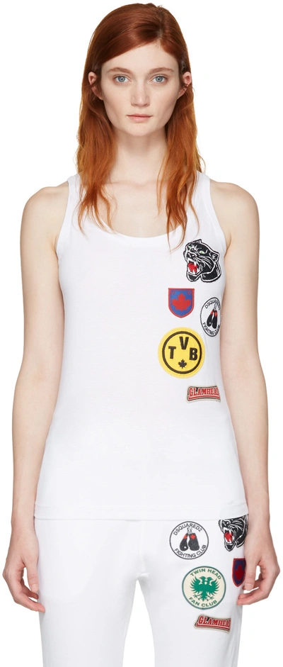 Dsquared2 Dsquared Patch Embroidered Tank Top In White