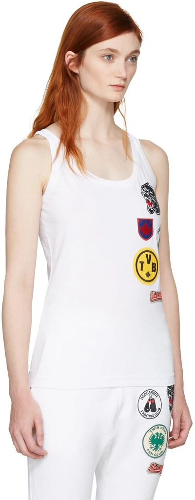 Shop Dsquared2 White Patches Tank Top