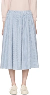 MAISON KITSUNÉ Blue Striped Estelle Skirt